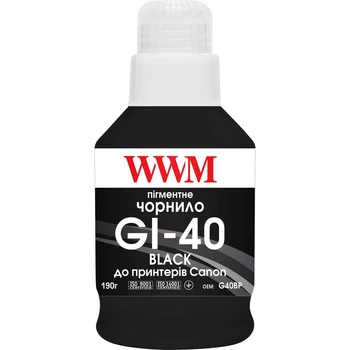 Чернила для Canon PIXMA GM2040 WWM GI-40 Black 190г G40BP