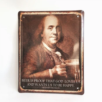 Металлическая табличка "Benjamin Franklin" для декора дома, декор стен, декор комнаты