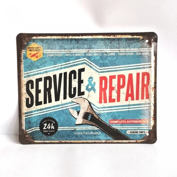 Металева табличка "SERVICE & REPAIR" для декору дому, декор стiн, декор кiмнати, автосервiс