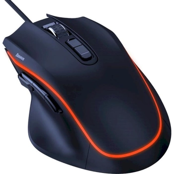 Профессиональная игровая мышь проводная BASEUS GAMO 9 Programmable Buttons Gaming Mouse Black (GMGM01-01)