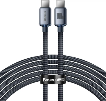 Kabel Baseus Crystal Shine Series Fast Charging Data Cable Type-C to Type-C 100 W 2 m Black (CAJY000701)