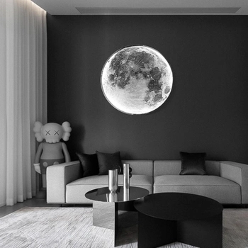 Светильник настенный Universe Studio Луна 750мм черный 6000К