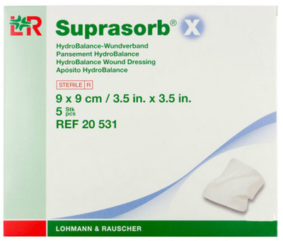 Пов'язка абсорбувальна Lohmann Rauscher стерильна Suprasorb X 9 х 9 см х 5 шт. (4021447924670)