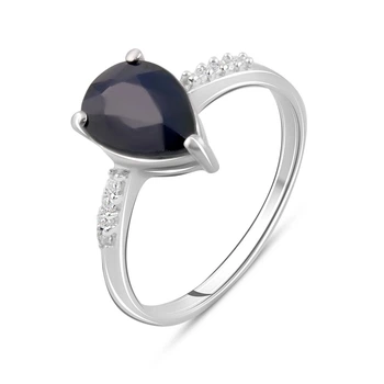 Серебряное кольцо с натуральным сапфиром 2.325ct, вес изделия 2,55 гр (2098102)