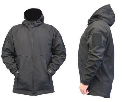 Тактична куртка Tactic з капюшоном softshell Чорний розмір XS (5000HB-XS)