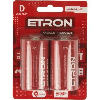 Батарейки Etron Mega Power LR-20 2 шт
