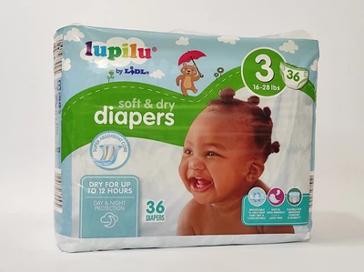 Підгузки Lupilu soft & dry розмір 3 , Вага 7-12 кг , 36 шт