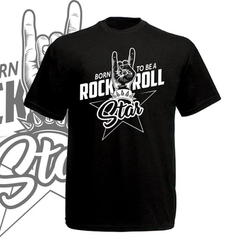 Футболка GBI "Born to be a RockNRoll Star" прямая классика, черный, XXL, ФЧ-0148