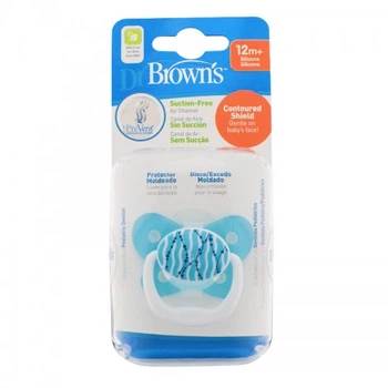 Пустышка PreVent™ «Бабочка» Dr.Browns®, цвет голубой, 12+ мес., 1 шт. в упаковке, 1 крышечка