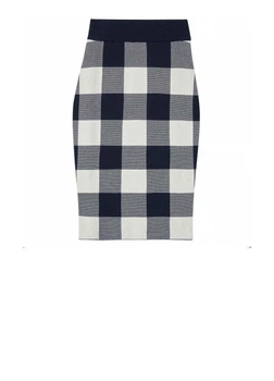 В'язана спідниця міді в клітинку Gant XS Ga002175