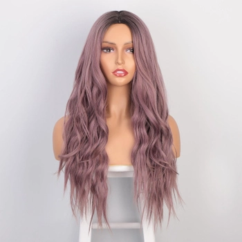 Парик AISI длинные волнистые волосы без челки 65 см омбре YST556 фиолетовый