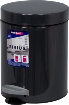 Відро металеве 5 л Eurogold SIRIUS з педаллю Антрацит (801205)