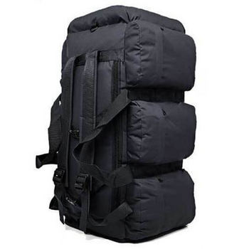 Сумка-рюкзак тактическая вместительная прочная на 90 литров для путешествий и походов Black