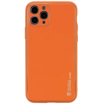 Чохол на Apple iPhone 12 Pro / для айфон 12 про штучна шкіра Оранжевий / Apricot