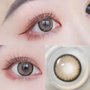 Линзы цветные Eyeshare без диоптрий коричневые Diamond Brown + контейнер для хранения