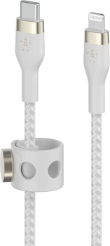 Кабель Belkin BRAIDED SILICONE USB-C - Lightning 1 м White (CAA011bt1MWH)