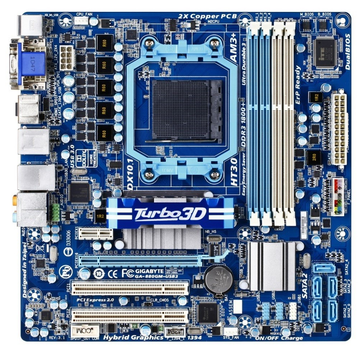 Материнская плата Socket AM3+ GIGABYTE GA-880GM-USB3 FX READY ( sAM3+/AM3, DDR3, AMD 880G, PCI-Ex16 ) Б/У