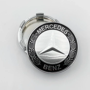 Колпачки (заглушки) CountryMan в литые диски Mercedes-Benz (Мерседес) 60 мм Классик серебристо-чёрные