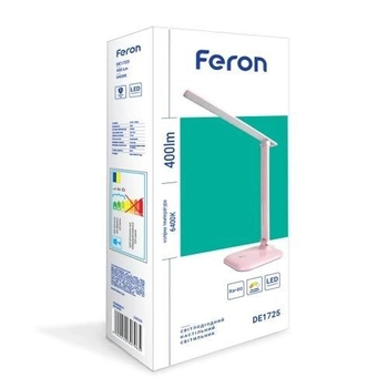 Світильник настільний світлодіодний Feron DE1725 рожевий 9 Вт 6400К (24231)
