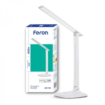 Світильник настільний світлодіодний Feron DE1725 білий 9 Вт 6400К (24224)