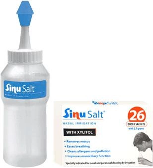 Набір проти застуди SinuSalt Пляшка для промивання носа та пакети №26 (8470001859693)