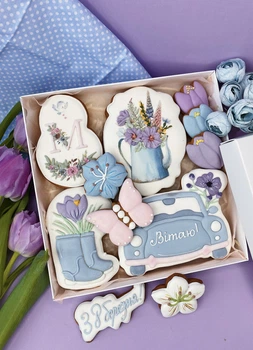 Имбирный пряник Sweets&joys Набор средний "8 марта" №2 20х20 см