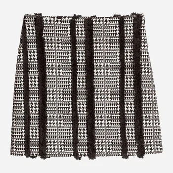 Спідниця міні літня жіноча H&M 0592709 36 Чорна з білим (KAY2000001293034)