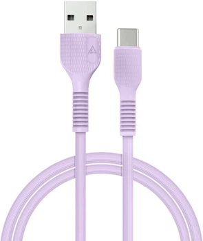 Кабель синхронізації ACCLAB AL-CBCOLOR-T1PP USB-A to Type-C 1.2 м Фіолетовий (1283126518270)