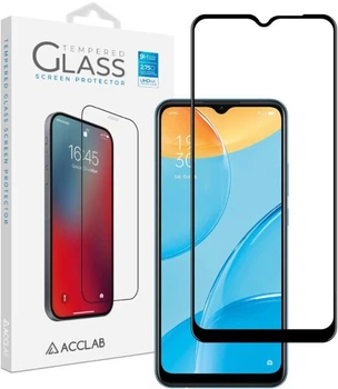Защитное стекло ACCLAB Full Glue для OPPO A15 / A15s / A16 / A77 / Realme 10 5G - Black