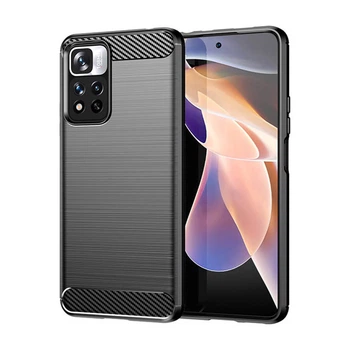 Чохол Lenuo Carbon Fiber для Redmi Note 11 Pro Plus Black