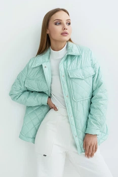 Жіноча демісезонна куртка з плащівки з утеплювачем синтепон Seventeen L-XL Бірюзовий (2000000176369)