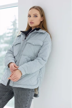 Жіноча демісезонна куртка з плащівки з утеплювачем синтепон Seventeen L-XL Сірий (2000000176406)