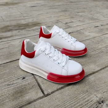 Кроссовки (криперы) женские Violeta White - RED на прозрачной подошве 39р (25 см)