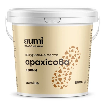 Арахисовая паста AUMI Кранч, 1кг, ведро