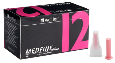 Иглы Wellion Medfine Plus - Веллион Медфайн 12мм, 29G для инсулиновых шприц-ручек