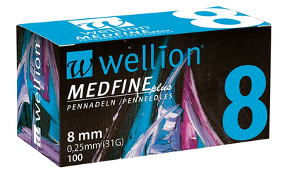 Иглы инсулиновые Wellion Medfine 8мм, 31G - Веллион Медфайн 8мм
