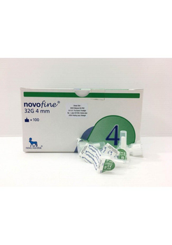 Иглы для инсулиновых шприц-ручек Новофайн 4 мм - Novofine 32G 4mm, #100