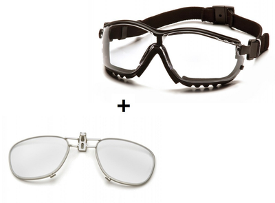 Баллістичні окуляри с диоптрической вставкой Pyramex V2G прозорі (2В2Г-10+RX)