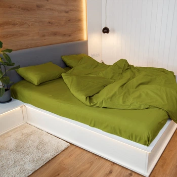 Простынь сатин 220х240 оливковая NaviHome (1SS-OL-R)