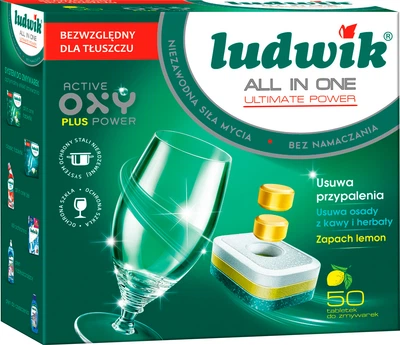 Таблетки для посудомийних машин Ludwik Profi All in One Лимон 50 шт (5900498018912)