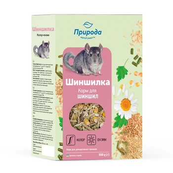 Корм для шиншил Природа «Шиншилка колор + ензим» 500г.
