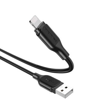 Кабель зарядки BOROFONE BX42 (2.4A) (1M) та синхронізації для Apple Lightning to USB для iOS пристроїв iPhone Чорний