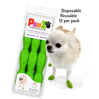 Резиновая обувь-носки для собак PawZ Салатовый Tiny 4шт (1.5-2.5см)