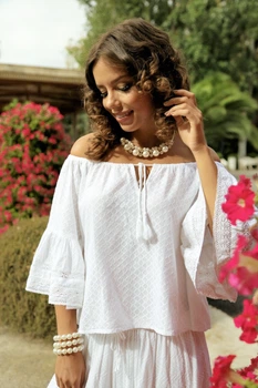 Блузка с открытыми плечами Fresh Cotton 297 F-1с 44(M) Белый