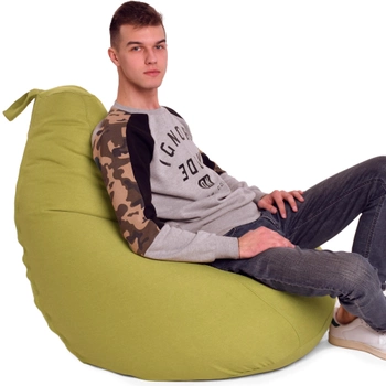 Кресло Мешок Груша Рогожка размер Стандарт+ Студия Комфорта Салатовый 