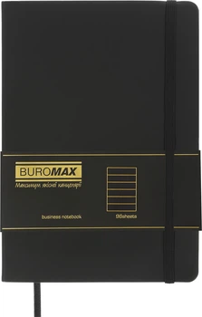 Блокнот деловой Buromax Touch Me A5 в линию 96 листов обложка из искусственной кожи Черный (BM.295202-01)