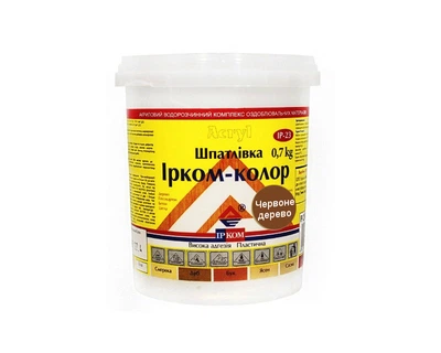 Шпаклівка акрилова ІРКОМ-КОЛОР IP-23 для деревини червоне дерево 0,7 кг
