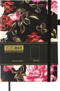 Блокнот деловой Buromax Cherie A5 в точку 96 листов обложка из искусственной кожи Черный (BM.295305-01)