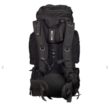 Тактичний туристичний каркасний похідний рюкзак Over Earth модель 615 на 80 літрів Black
