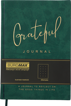 Блокнот діловий Buromax Grateful A5 у крапку 96 аркушів обкладинка зі штучної шкіри Зелений (BM.295319-04)